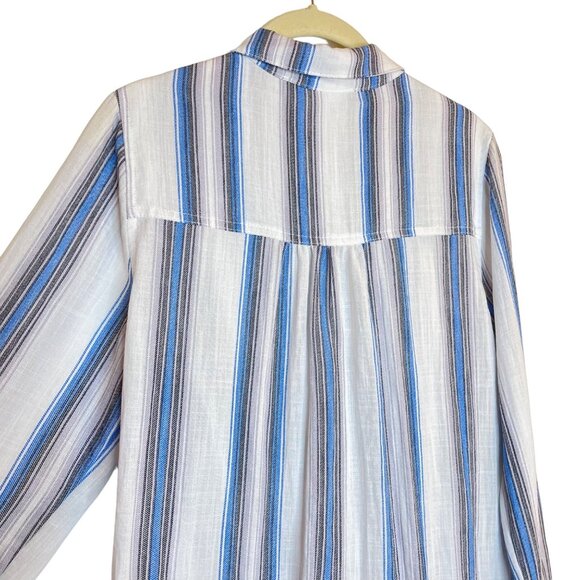 Vacate the Label Striped Faux Wrap Long Sleeve Shirt, M - Picture 4 of 7